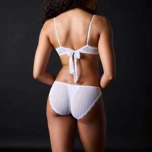 आरामदायक पतली जाली ब्रा ब्रा पैंटी 2-टुकड़ा सेक्सी सफेद दुल्हन अंडरवियर - Product Image 4