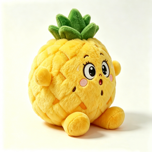 Peluche de Piña Personalizado, Adorable Peluche de Fruta Amarilla Suave con Hojas Verdes, Peluche de Piña Esponjoso - Product Image 5
