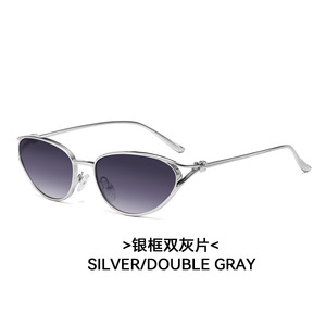 Lunettes de soleil œil de chat, monture dorée, verres verts, UV400, style rétro, unisexe, décontractées - Product Image 4