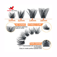 Extensions de cils synthétiques FENGFLY, faites à la main, en bouquets, courbées, volumineuses, naturelles, douces, parfaites, individuelles
