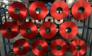 Vente en gros de bonne qualité 100% fil de filament de polyester 300D fil entièrement dessiné couleur FDY par <span class=keywords><strong>Dope</strong></span> teint pour corde - Product Image 5