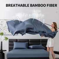 Ensemble de literie en bambou lyocell écologique en gros, ensemble de draps-housses taille Queen, kit quatre pièces pour mariage, certifié OEKO-TEX