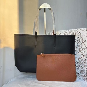 Nuova Borsa a Spalla Grande da Donna in Stile Francese con Ricamo a Coccodrillo, Chiusura a Zip, Design Semplice e Alla Moda, Bicolore e Reversibile - Product Image 6
