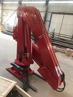Grue de pont marine pliable à flèche articulée télescopique électrique hydraulique de 1,5 tonne et 3-12 m pour levage de navires et pêche