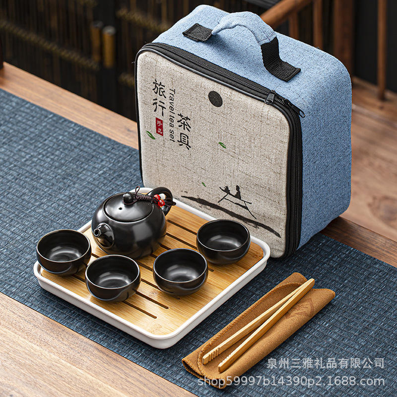 Juego de bolsa cuadrada para tetera Xi Shi - Negro