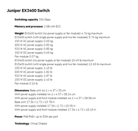 Commutateur Juniper EX3400-24T 24 ports, couche 3, commutateur Gigabit géré avec 4x10GbE SFP+ et 2x40GbE QSFP+ Uplink pour les entreprises
