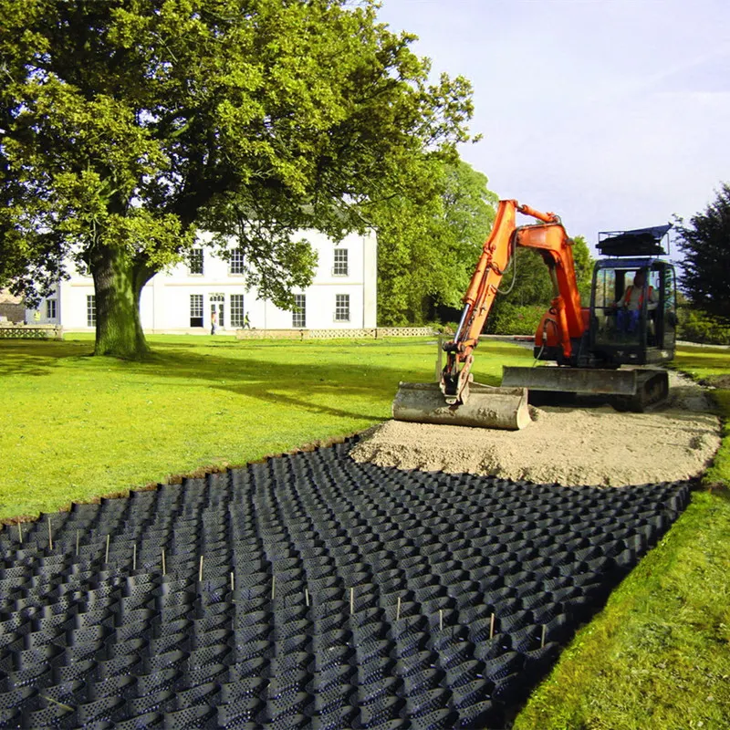 Hdpe geocell stuoie di ghiaia in plastica per stabilizzatore del suolo e protezione dei pendii prezzi bassi geocells