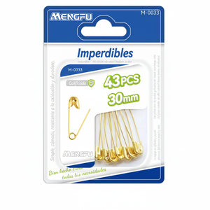 Spille di Sicurezza Mengfu Gold Modello M-0033, 43 Pezzi, 30mm, Made in China per Progetti di Cucito e Artigianato - Product Image 2