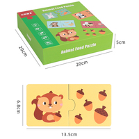 Rompecabezas de Animales de Papel Montessori, Cadena Alimenticia, Juego de Conteo de Números para Padres e Hijos, Kit de Recursos de Aprendizaje para la Educación Temprana de Niños Pequeños