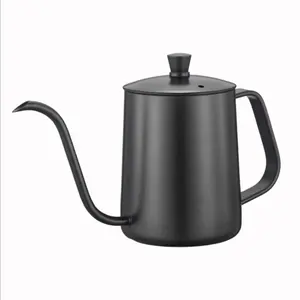Wholesale Set of Stainless Steel Hand Pour over Gooseneck Kettle and Arabic Coffee Pot Black Coating for Drip Tea Offices Use