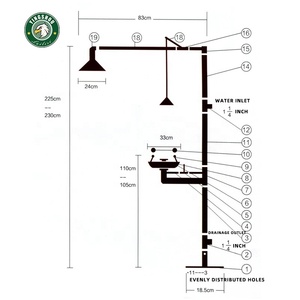 Ducha <span class=keywords><strong>de</strong></span> Emergencia y <span class=keywords><strong>Lavaojos</strong></span> <span class=keywords><strong>de</strong></span> <span class=keywords><strong>Acero</strong></span> <span class=keywords><strong>Inoxidable</strong></span>, Estación <span class=keywords><strong>de</strong></span> <span class=keywords><strong>Lavaojos</strong></span>, Estándar ANSIZ358.1-2014 - Product Image 2