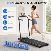 Tapis de marche électrique ultra-plat Cardio Power First avec inclinaison manuelle pour le bureau