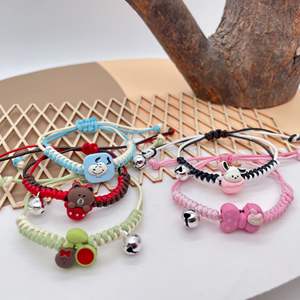 2025New MuFeng venta al por mayor bohemio niños lindo dibujos animados colorido regalo Día de la madre hoja <span class=keywords><strong>perro</strong></span> gato oso hecho a mano pulsera con cuentas - Product Image 1