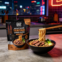 Nouilles Ramen Instantanées 200g Saveur Teriyaki au Sésame Non Frit, Marque Privée OEM, Vente en Gros, Fournisseur Asiatique