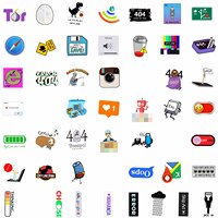 50 autocollants décoratifs pour ordinateur portable et voiture, thème Internet 404, logiciels et programmation