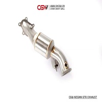 Silencieux d'échappement universel, son actif, en acier inoxydable, avec bouclier thermique, pour moto Nissan GTR R35 3.8T