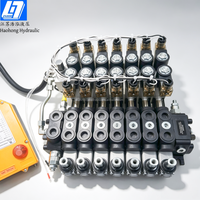 Haohong DCV60 60 litres/min 7 bobines Télécommande Manuelle & Électro-hydraulique Vanne de commande directionnelle sectionnelle hydraulique