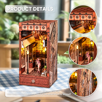 Kit de Bricolage Artisanat en Bois Floral Européen DIY Book Nook Miniature Métal Plastique Papier Lumière LED Puzzle 3D en Bois Cadeau Échelle 1:32