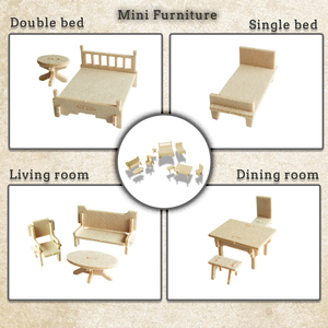 Jeu de meubles miniatures en feutre 3D léger non tissé pour enfants, puzzle éducatif, jouet, cadeau - Product Image 3