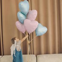 Ballons de modélisation en feuille Feile Cœur Rose Bleu Brillant Nacré 18 pouces Pastel pour Baby Shower Anniversaire