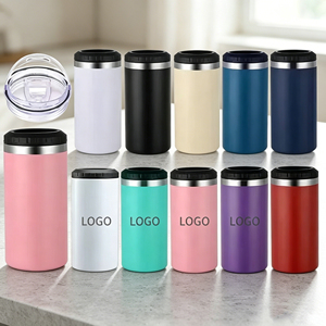 Factory Direct Supply 16oz Stainless Steel Can Cooler Inner 304 Outer 201 Seamless Drawn Liner With <b>2</b> Optional Lids Bulk Stock - Product Image 1