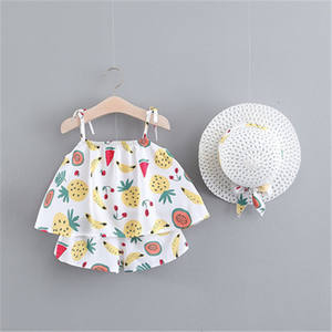 Summer Baby <b>Gift</b> Set Bangkok Fashion T-Shirts Wholesale and Wide Leg Girl Palazzo Pants Online Malaysia - Product Image 2