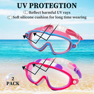 600a बड़े फ्रेम बच्चों को तैरने वाले गुगल विरोधी कोहरे के संरक्षण बड़े फ्रेम स्विमिंग गॉगल एचडी वाइड एंगल लीक सबूत सिलिकॉन गॉगल - Product Image 6