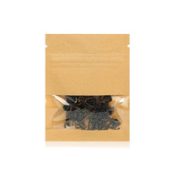 Sachet en papier kraft de qualité alimentaire, petit, recyclable, à fermeture éclair sur 3 côtés, avec fenêtre transparente, pour l'emballage d'échantillons de sucre, de thé, de petites graines