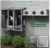 Boîte à fenêtre extensible Cat Catio pour plusieurs chats d'intérieur Perchoir en bois pour petits animaux domestiques