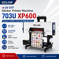 Imprimante d'autocollants UV DTF 703U XP600 60-65cm 3*XP600 pour l'impression d'étiquettes en cristal, de bouteilles et de cadeaux