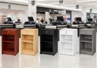 Comptoir de caisse moderne en bois MDF, mobilier de magasin de détail avec armoire de rangement, fabricant sur mesure