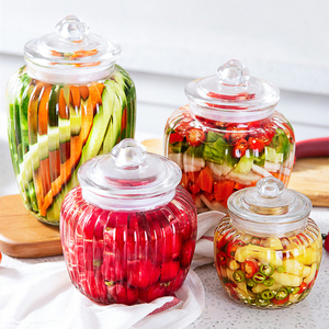 Tarro de cristal al por mayor con rayas verticales para mermelada, granos y frutos secos, con tapa de cristal, 650ml, 1250ml, 2000ml, 2200ml - Product Image 6