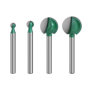 Anpassbarer Hartmetall-Kugelkopf-Fräser mit grünem Überzug und 6mm/3mm Schaft für die Holzgravur CNC-Fräsmaschine ODM OEM unterstützt - Product Image 1