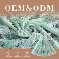 Tissu en tulle à sequins à volants dégradés 3D, fabriqué en usine OEM, pour robe de soirée ou de mariage pour femmes, 100% polyester