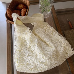 Bolso de Hombro de Encaje para Mujer, Estilo Pastoral, Color Sólido, Cierre Magnético, Gran Capacidad, para Uso Diario, Verano 2024 - Product Image 3