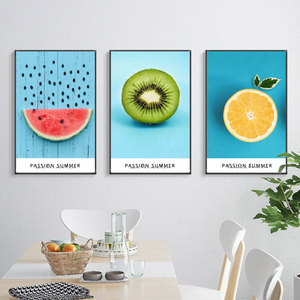 Pintura <span class=keywords><strong>de</strong></span> fruta, sandía, naranja, lienzo, arte moderno impreso, arte <span class=keywords><strong>de</strong></span> pared en venta - Product Image 2