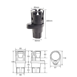 C0263 2-in-1 auto-onderdelen antislip bekerhouder draaibare waterbekerhouder multifunctionele dubbele houder auto accessoire - Product Image 6