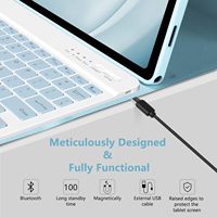Sarung & Casing Tablet Kulit Magnetik untuk Samsung Galaxy Tab A9 Plus/A9+ 5G 11 Inci 2023 Keyboard Nirkabel yang Dapat Dilepas