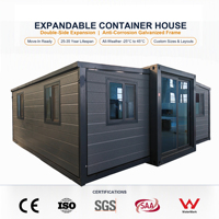 Casa Modular Pequeña de 2-3 Dormitorios, Casa Contenedor Plegable Prefabricada de 20 pies/40 pies, Casa Contenedor Expandible Móvil de Lujo con 1 Año de Garantía