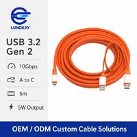Cable Activo USB 3.2 Gen 2 Tipo A a USB C Macho de 5 Metros y 10 Gbps, Cable de Extensión de Datos de Larga Distancia Tipo A a C con Alimentación USB