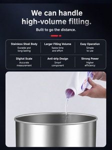 Petite machine de remplissage de liquides à piston électrique pneumatique pour bouteilles de <span class=keywords><strong>vaseline</strong></span>, colle, huile de tournesol, parfum, yaourt, baume à lèvres - Product Image 3