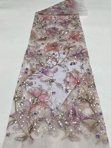 Mới Thanh Lịch Sợi Thủy Tinh Dưới Dây Thêu In Hạt Sequins Ren Lưới Vải Váy Cưới Trang Phục Sân Khấu Phụ Nữ Quần Áo - Product Image 4