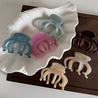 Pince à cheveux Genya élégante et personnalisée en acétate, motif citrouille colorée, pour femme, pince crabe, pince à cheveux pour l'arrière de la tête
