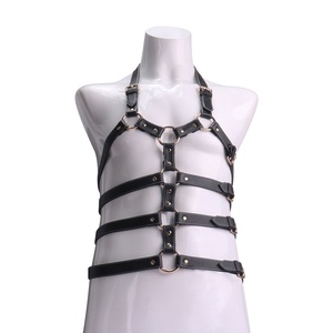 QK-Y8127 New Beginner-Friendly <b>Leather</b> Body <b>Harness</b> for Bedroom Belt Adjustable Body <b>Harness</b> Black Waistband Fetish Toys Men 18+ - Product Image 4