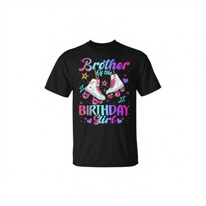 Camiseta para fiesta de cumpleaños familiar con diseño de hermano de la niña de cumpleaños y patines - Product Image 2