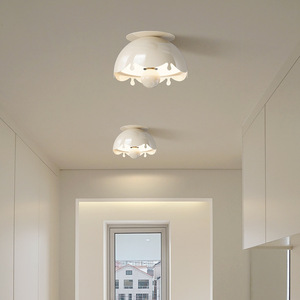 French Style Cream <b>Ceiling</b> <b>Light</b> Eggshell Shape Led Entrance Balcony Walk In Closet Lighting - Product Image 2