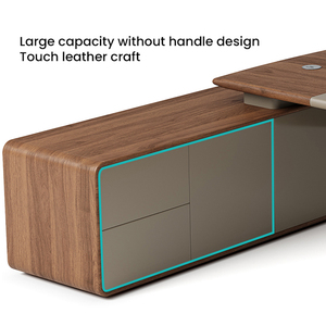 Tùy chỉnh l-hình dạng sang trọng văn phòng điều hành bàn hiện đại melamine bằng gỗ Ông Chủ CEO bàn với ngăn kéo máy tính để sử dụng nhà - Product Image 3