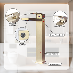 Robinets de salle de bain rétro élégants montés sur le pont en laiton, robinets de lavabo de salle de bain en or brossé - Product Image 4