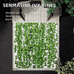 Senmasine Transporte Rápido Verde Hera Artificial Videiras Batata Doce/Uva/Melancia Folhas Plantas Penduradas Guirlanda Plástico Durável - Product Image 2