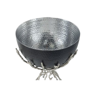 Cuenco de Metal de aluminio con Base decorativa de estilo moderno, decoración creativa para mesa de cena, cuenco de servidor pulido brillante, cuenco para servir frutas - Product Image 2